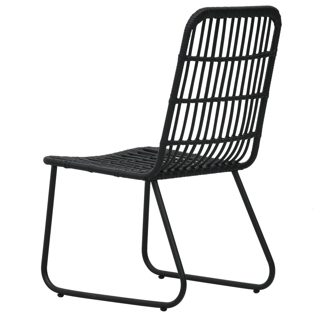vidaXL Dining Set | Black | Poly rattan | Large | Stackable | Outdoor Dining Set