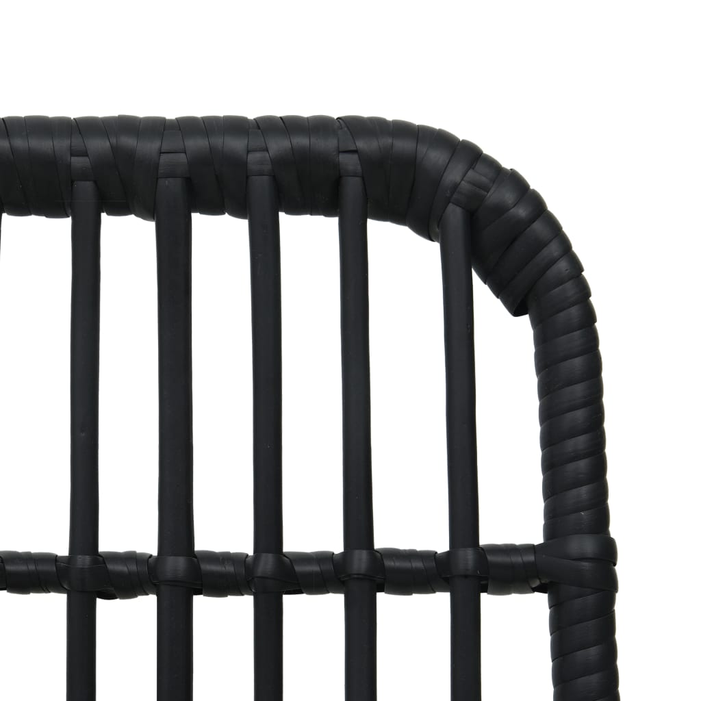 vidaXL Dining Set | Black | Poly rattan, powder-coated steel, glass | Large