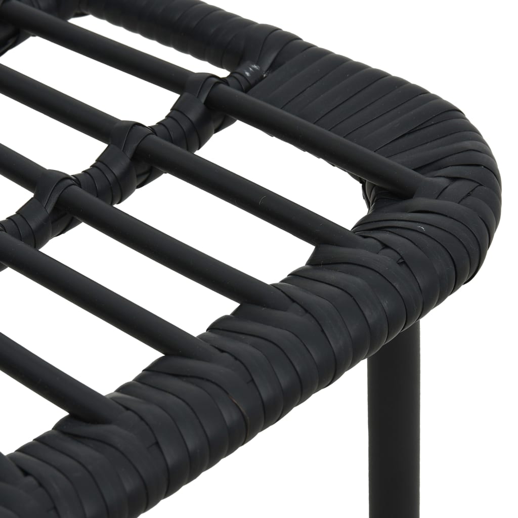 vidaXL Dining Set | Black | Poly rattan, powder-coated steel, glass | Large
