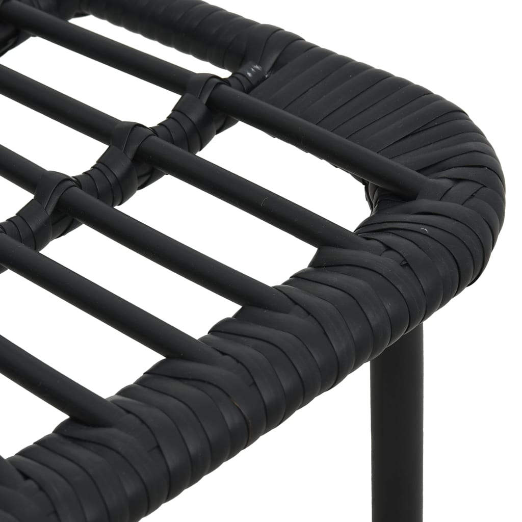 vidaXL Dining Set | Black | Poly rattan, powder-coated steel, glass | Large
