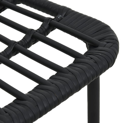 vidaXL Dining Set | Black | Poly rattan, powder-coated steel, glass | Large