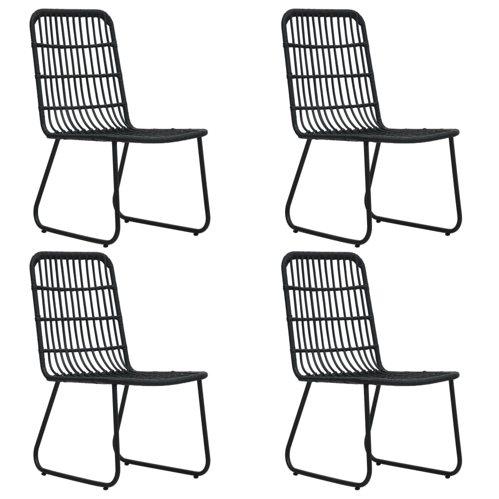 vidaXL Dining Set | Black | Poly rattan | 5-piece | Stackable | Dining Set