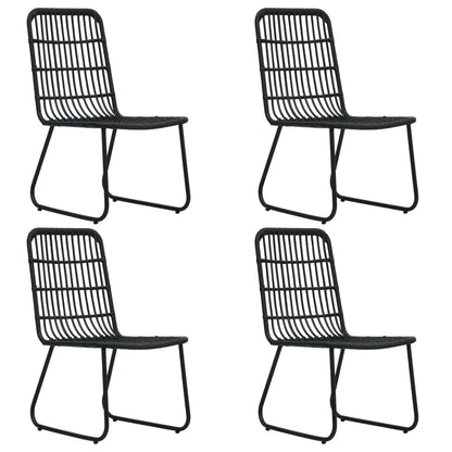 vidaXL Dining Set | Black | Poly rattan | 5-piece | Stackable | Dining Set