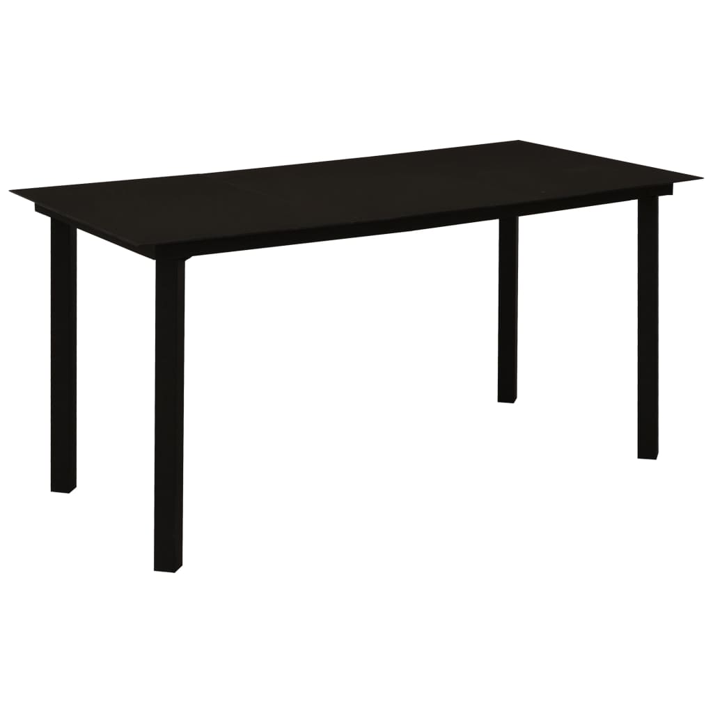 vidaXL Dining Set | Black | Poly rattan | 5-piece | Stackable | Dining Set