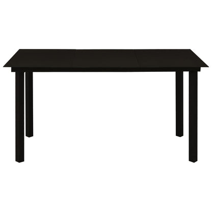 vidaXL Dining Set | Black | Poly rattan | 5-piece | Stackable | Dining Set