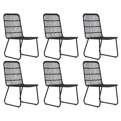 vidaXL Dining Set | Black | Poly rattan, powder-coated steel, glass