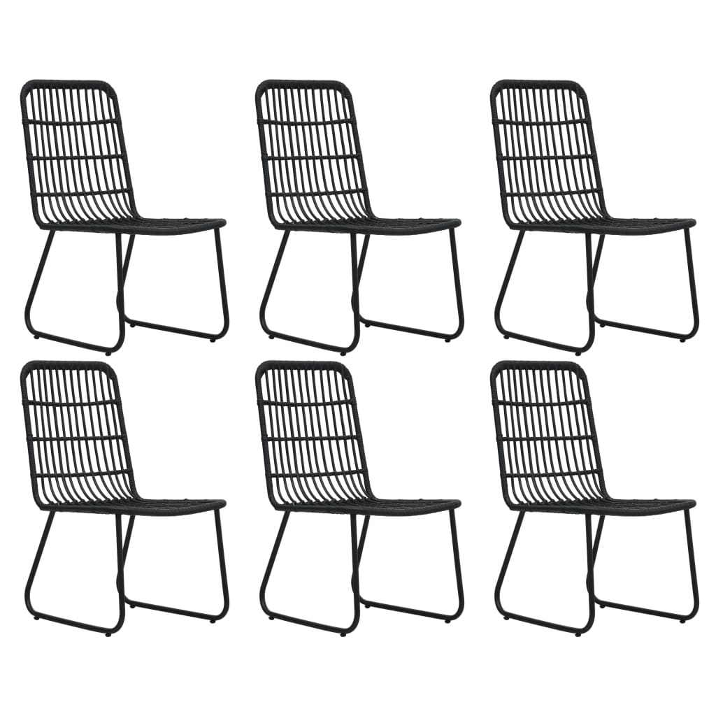 vidaXL Dining Set | Black | Poly rattan, powder-coated steel, glass