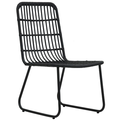 vidaXL Dining Set | Black | Poly rattan, powder-coated steel, glass
