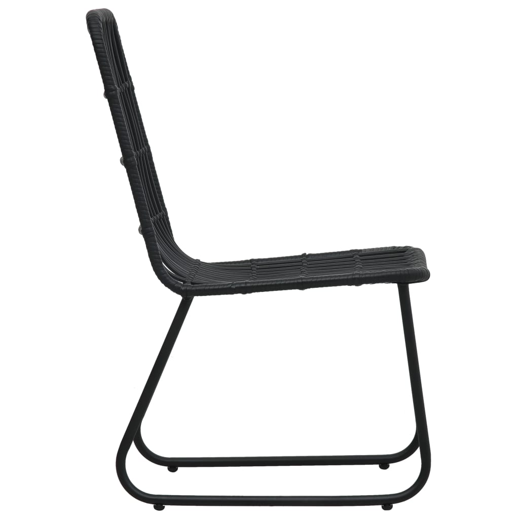 vidaXL Dining Set | Black | Poly rattan, powder-coated steel, glass