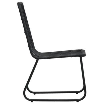 vidaXL Dining Set | Black | Poly rattan, powder-coated steel, glass