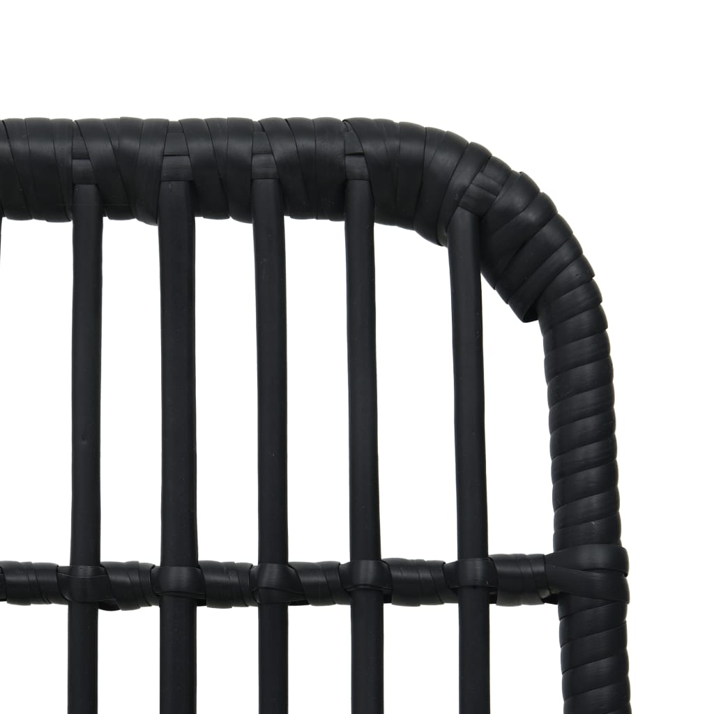 vidaXL Dining Set | Black | Poly rattan, powder-coated steel, glass