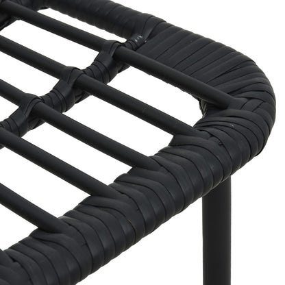 vidaXL Dining Set | Black | Poly rattan, powder-coated steel, glass