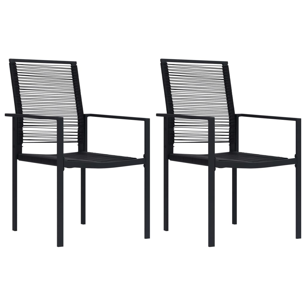 vidaXL Dining Set | Black | Glass, Powder-Coated Steel, PVC Hollow Rattan