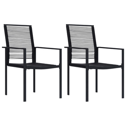 vidaXL Dining Set | Black | Glass, Powder-Coated Steel, PVC Hollow Rattan