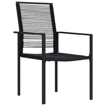 vidaXL Dining Set | Black | Glass, Powder-Coated Steel, PVC Hollow Rattan