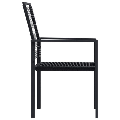 vidaXL Dining Set | Black | Glass, Powder-Coated Steel, PVC Hollow Rattan