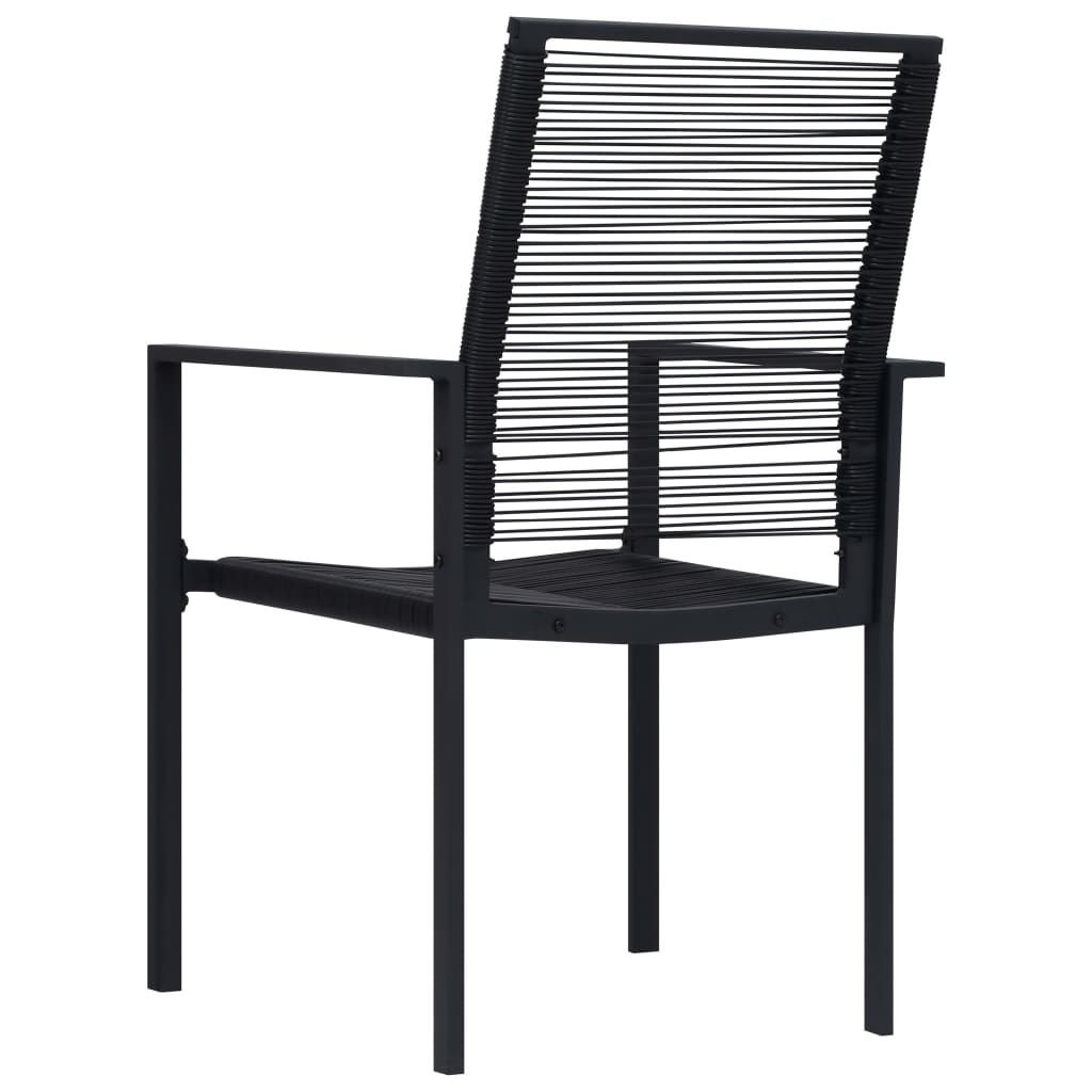 vidaXL Dining Set | Black | Glass, Powder-Coated Steel, PVC Hollow Rattan