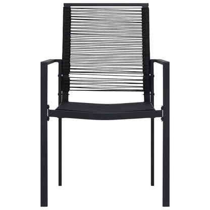 vidaXL Dining Set | Black | Powder-Coated Steel, PVC Hollow Rattan, Glass