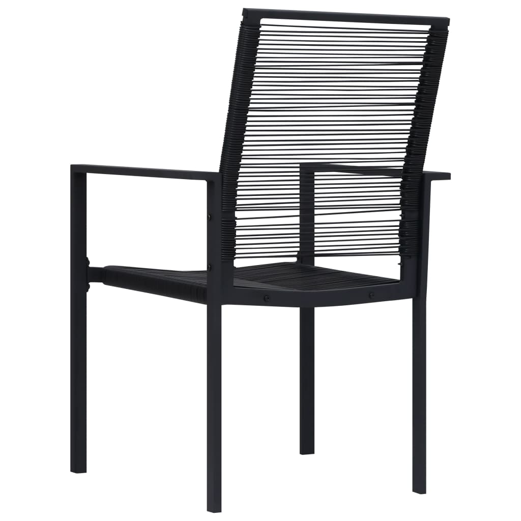 vidaXL Dining Set | Black | Powder-Coated Steel, PVC Hollow Rattan, Glass