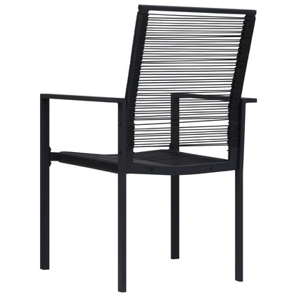 vidaXL Dining Set | Black | Powder-Coated Steel, PVC Hollow Rattan, Glass