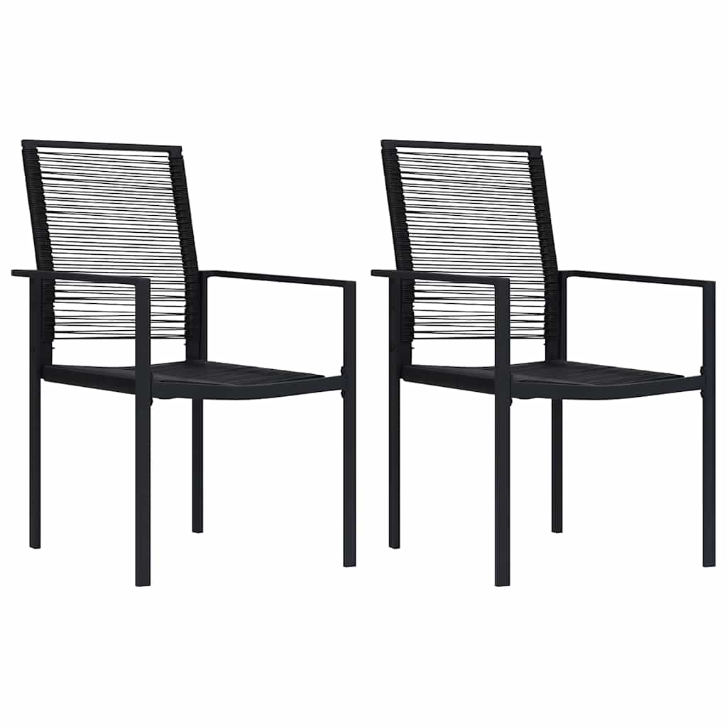 vidaXL Dining Set | Black | Glass, Powder-coated steel, PVC hollow rattan