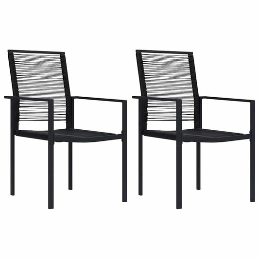 vidaXL Dining Set | Black | Glass, Powder-coated steel, PVC hollow rattan