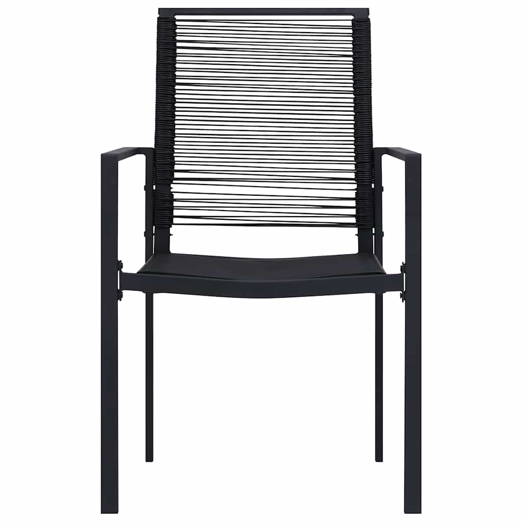 vidaXL Dining Set | Black | Glass, Powder-coated steel, PVC hollow rattan