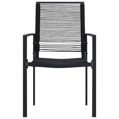 vidaXL Dining Set | Black | Glass, Powder-coated steel, PVC hollow rattan