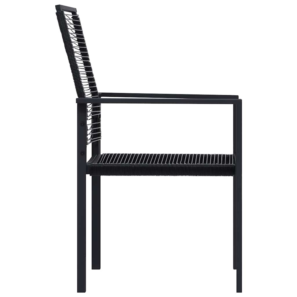 vidaXL Dining Set | Black | Glass, Powder-coated steel, PVC hollow rattan