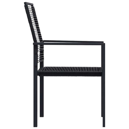 vidaXL Dining Set | Black | Glass, Powder-coated steel, PVC hollow rattan