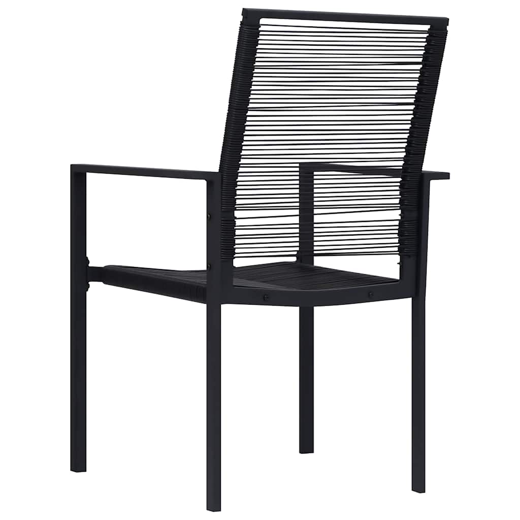 vidaXL Dining Set | Black | Glass, Powder-coated steel, PVC hollow rattan