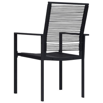 vidaXL Dining Set | Black | Glass, Powder-coated steel, PVC hollow rattan