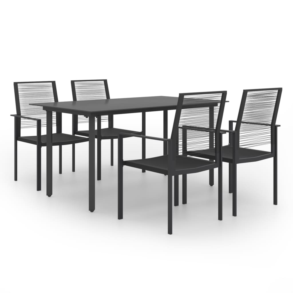 vidaXL Dining Set | Black | Glass | Standard | Durable | Dining Set