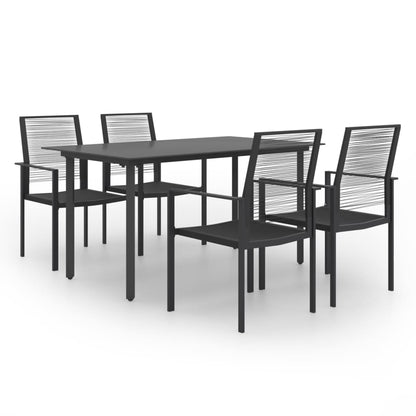 vidaXL Dining Set | Black | Glass | Standard | Durable | Dining Set