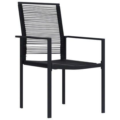 vidaXL Dining Set | Black | Glass, Powder-Coated Steel, PVC Rattan | 7-piece set
