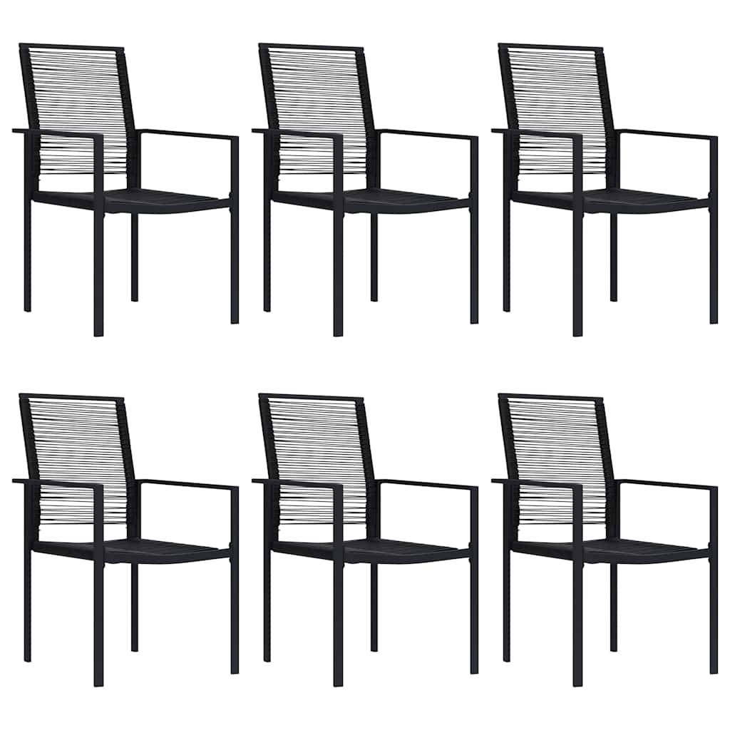 vidaXL Dining Set | Black | Glass, Powder-Coated Steel, PVC Hollow Rattan