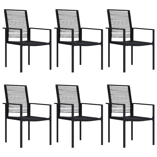vidaXL Dining Set | Black | Glass, Powder-Coated Steel, PVC Hollow Rattan