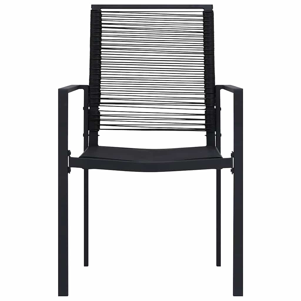 vidaXL Dining Set | Black | Glass, Powder-Coated Steel, PVC Hollow Rattan