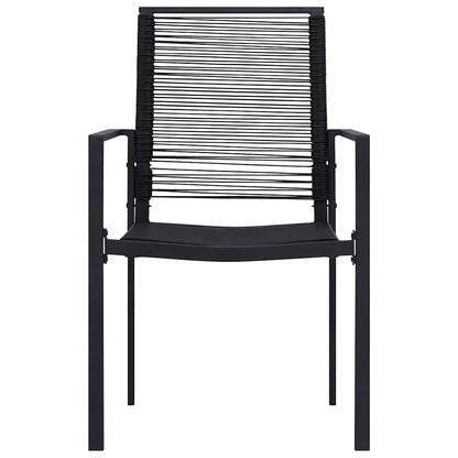 vidaXL Dining Set | Black | Glass, Powder-Coated Steel, PVC Hollow Rattan