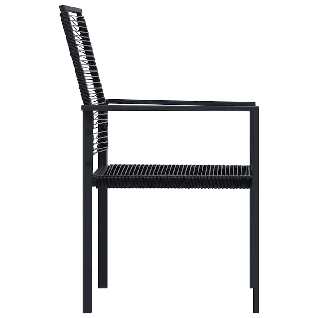 vidaXL Dining Set | Black | Glass, Powder-Coated Steel, PVC Hollow Rattan