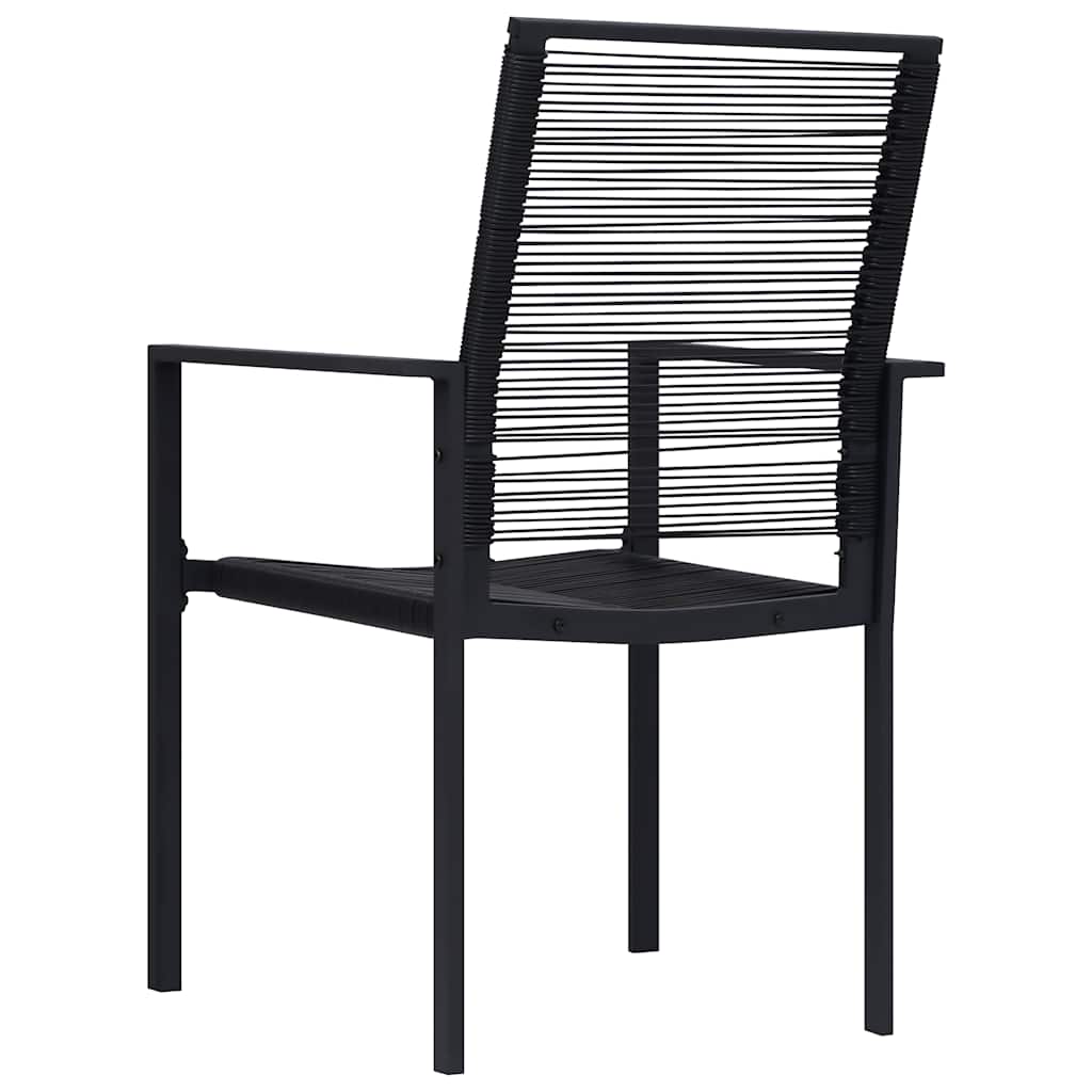 vidaXL Dining Set | Black | Glass, Powder-Coated Steel, PVC Hollow Rattan