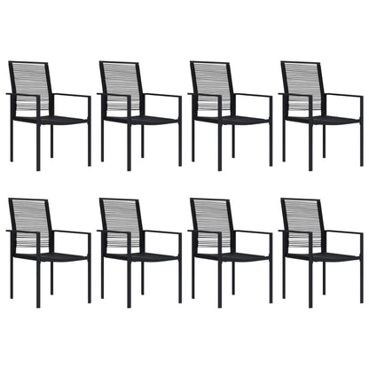 vidaXL Dining Set | Black | Glass | Large | Seats Many | Garden Dining Set
