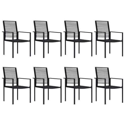 vidaXL Dining Set | Black | Glass | Large | Seats Many | Garden Dining Set