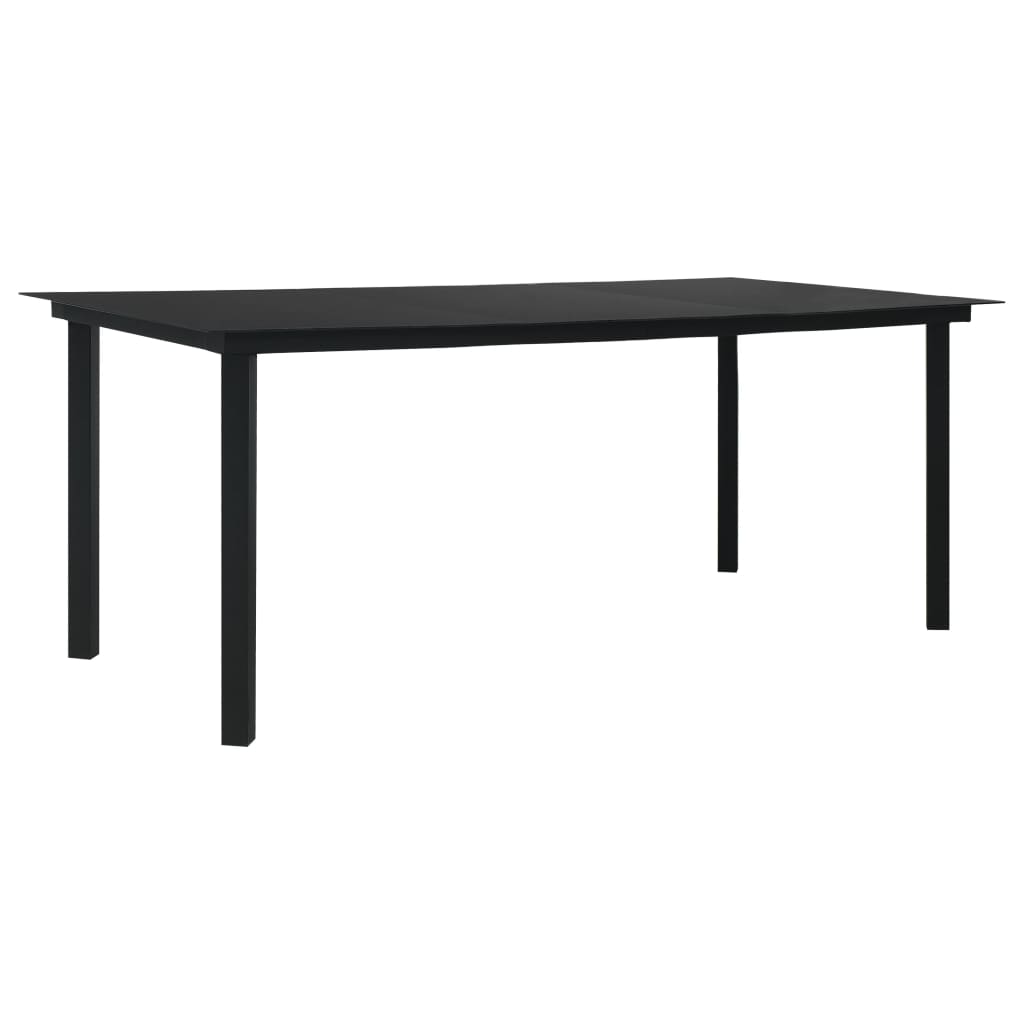 vidaXL Dining Set | Black | Glass | Large | Seats Many | Garden Dining Set