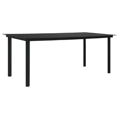 vidaXL Dining Set | Black | Glass | Large | Seats Many | Garden Dining Set