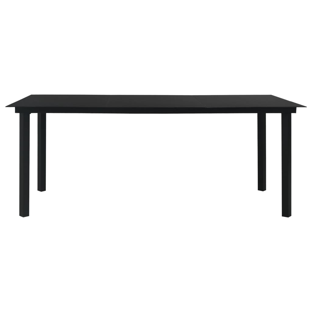vidaXL Dining Set | Black | Glass | Large | Seats Many | Garden Dining Set