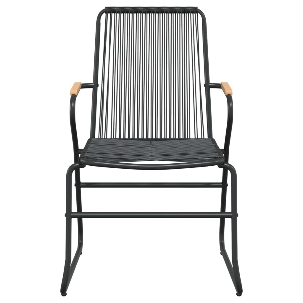 vidaXL 3 Piece Garden Dining Set Black PVC Rattan