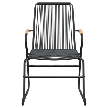 vidaXL 3 Piece Garden Dining Set Black PVC Rattan