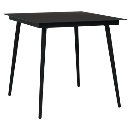vidaXL 3 Piece Garden Dining Set Black PVC Rattan