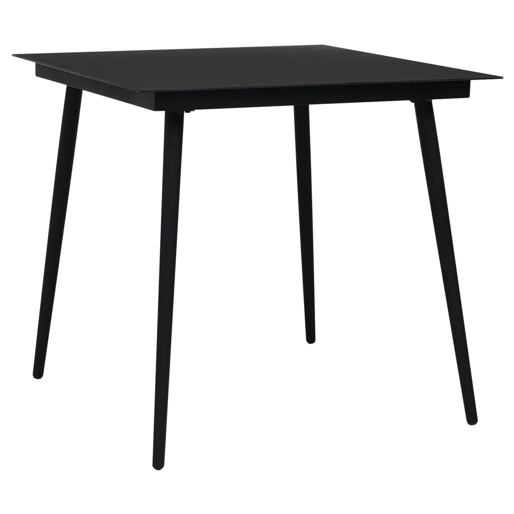 vidaXL 5 Piece Garden Dining Set Black PVC Rattan